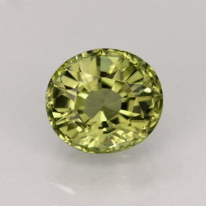 1.86 ct Green Tourmaline Gemstone, Tourmaline Gem in Oval Facet Shape for Sale.