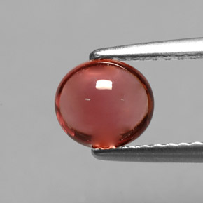 1.00 ct Red Tourmaline Gemstone, Tourmaline Gem in Oval Cabochon Shape for Sale.