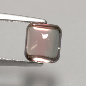 1.73 ct Bi-color Tourmaline Stone, Natural Tourmaline in Baguette Cabochon Shape for Sale
