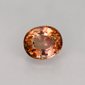 1.02 ct Multicolor Tourmaline Gemstone, Tourmaline Gem in Oval Facet Shape for Sale.