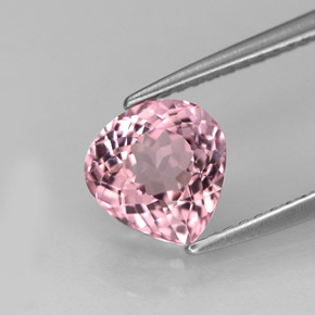 1.61 ct Pink Tourmaline Stone, Natural Tourmaline in Pear Facet Shape for Sale