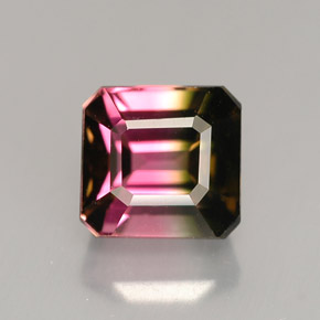 1.87 ct Multicolor Tourmaline Gemstone, Tourmaline Gem in Octagon Facet Shape for Sale.