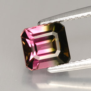 1.87 ct Multicolor Tourmaline Stone, Natural Tourmaline in Octagon Facet Shape for Sale