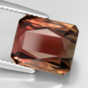 6.97 ct Bi-color Tourmaline Gemstone, Tourmaline Gem in Octagon / Scissor Cut Shape for Sale.