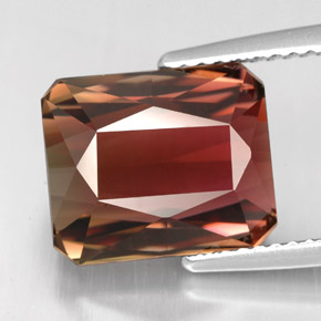 6.97 ct Bi-color Tourmaline Stone, Natural Tourmaline in Octagon / Scissor Cut Shape for Sale