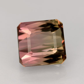 4.10 ct Multicolor Tourmaline Gemstone, Tourmaline Gem in Octagon Facet Shape for Sale.