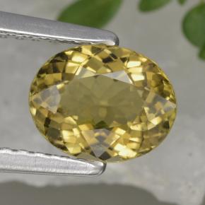 1.13 ct Yellow Tourmaline Gemstone, Tourmaline Gem in Oval Facet Shape for Sale.