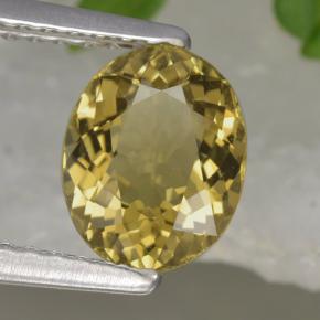 1.13 ct Yellow Tourmaline Stone, Natural Tourmaline in Oval Facet Shape for Sale
