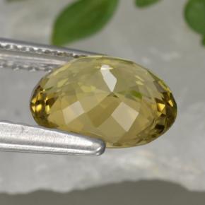 Tourmaline Gemstone in 7.6 x 6.3 mm Size for Sale, Tourmaline Stone in Light Gold Color