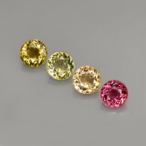 1.76 ct Multicolor Tourmaline Gemstone, Tourmaline Gem in Round Facet Shape for Sale.