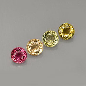 1.76 ct Multicolor Tourmaline Stone, Natural Tourmaline in Round Facet Shape for Sale