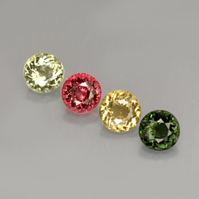 1.71 ct Multicolor Tourmaline Gemstone, Tourmaline Gem in Round Facet Shape for Sale.