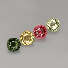 1.71 ct Multicolor Tourmaline Stone, Natural Tourmaline in Round Facet Shape for Sale