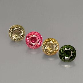 1.98 ct Multicolor Tourmaline Gemstone, Tourmaline Gem in Round Facet Shape for Sale.