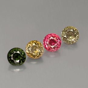 1.98 ct Multicolor Tourmaline Stone, Natural Tourmaline in Round Facet Shape for Sale