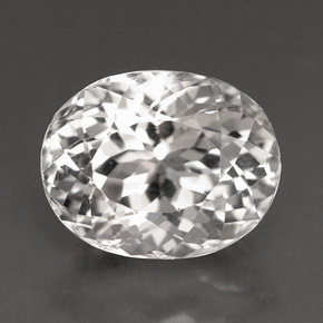 4.09 ct White Tourmaline Gemstone, Tourmaline Gem in Oval Portuguese-Cut Shape for Sale.