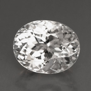 4.09 ct White Tourmaline Stone, Natural Tourmaline in Oval Portuguese-Cut Shape for Sale