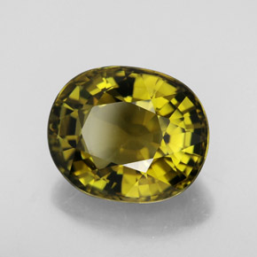 6.97 ct Yellow Tourmaline Stone, Natural Tourmaline in Oval Facet Shape for Sale