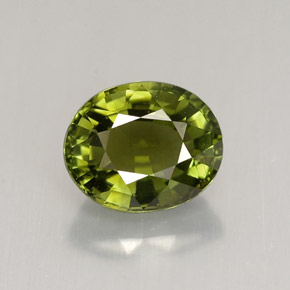 1.66 ct Green Tourmaline Gemstone, Tourmaline Gem in Oval Facet Shape for Sale.