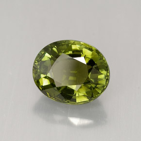 1.66 ct Green Tourmaline Stone, Natural Tourmaline in Oval Facet Shape for Sale