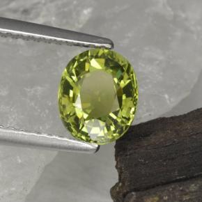 1.30 ct Green Tourmaline Stone, Natural Tourmaline in Oval Facet Shape for Sale