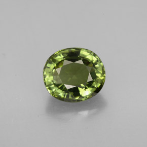 1.64 ct Green Tourmaline Gemstone, Tourmaline Gem in Oval Facet Shape for Sale.