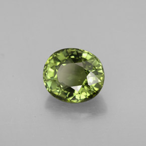 1.64 ct Green Tourmaline Stone, Natural Tourmaline in Oval Facet Shape for Sale