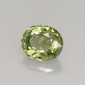 1.33 ct Green Tourmaline Stone, Natural Tourmaline in Oval Facet Shape for Sale