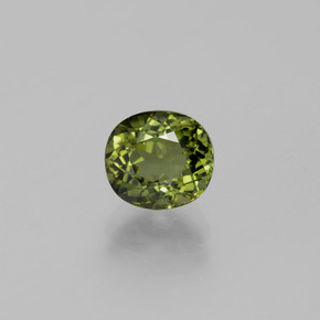 1.58 ct Green Tourmaline Gemstone, Tourmaline Gem in Oval Facet Shape for Sale.