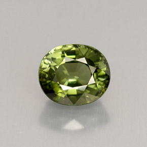 1.42 ct Green Tourmaline Gemstone, Tourmaline Gem in Oval Facet Shape for Sale.