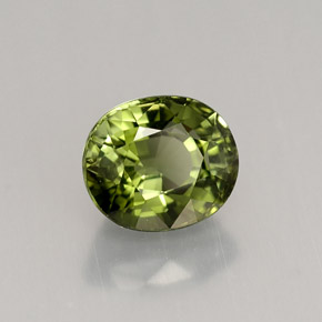 1.42 ct Green Tourmaline Stone, Natural Tourmaline in Oval Facet Shape for Sale