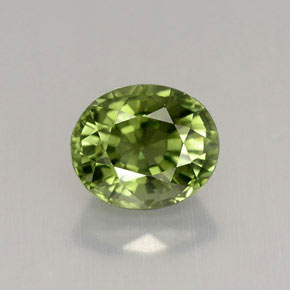 1.45 ct Green Tourmaline Gemstone, Tourmaline Gem in Oval Facet Shape for Sale.
