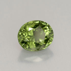 1.45 ct Green Tourmaline Stone, Natural Tourmaline in Oval Facet Shape for Sale
