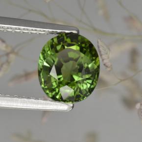 1.50 ct Green Tourmaline Stone, Natural Tourmaline in Oval Facet Shape for Sale