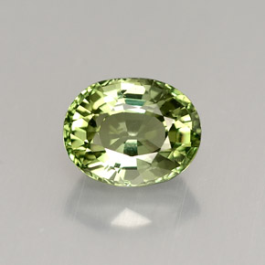 1.46 ct Green Tourmaline Gemstone, Tourmaline Gem in Oval Facet Shape for Sale.