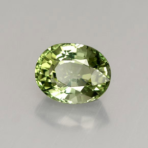 1.46 ct Green Tourmaline Stone, Natural Tourmaline in Oval Facet Shape for Sale