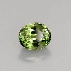 1.18 ct Green Tourmaline Stone, Natural Tourmaline in Oval Facet Shape for Sale