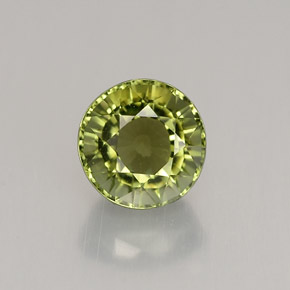 1.43 ct Green Tourmaline Gemstone, Tourmaline Gem in Round Facet Shape for Sale.