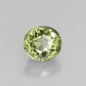 1.27 ct Green Tourmaline Stone, Natural Tourmaline in Oval Facet Shape for Sale