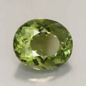 2.01 ct Green Tourmaline Stone, Natural Tourmaline in Oval Facet Shape for Sale