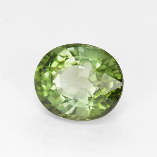 1.28 ct Green Tourmaline Stone, Natural Tourmaline in Oval Facet Shape for Sale