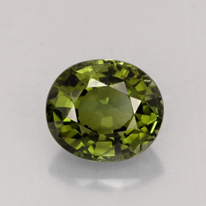 1.18 ct Green Tourmaline Gemstone, Tourmaline Gem in Oval Facet Shape for Sale.