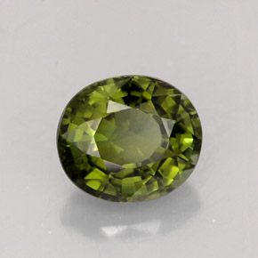 1.18 ct Green Tourmaline Stone, Natural Tourmaline in Oval Facet Shape for Sale
