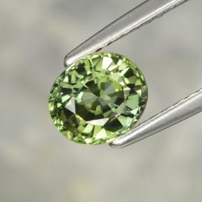 1.22 ct Green Tourmaline Gemstone, Tourmaline Gem in Oval Facet Shape for Sale.