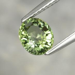 1.22 ct Green Tourmaline Stone, Natural Tourmaline in Oval Facet Shape for Sale