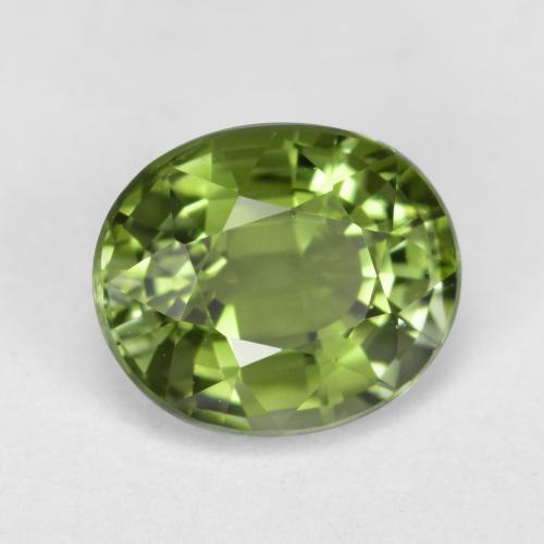 1.27 ct Green Tourmaline Stone, Natural Tourmaline in Oval Facet Shape for Sale