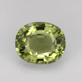 1.56 ct Green Tourmaline Gemstone, Tourmaline Gem in Oval Facet Shape for Sale.