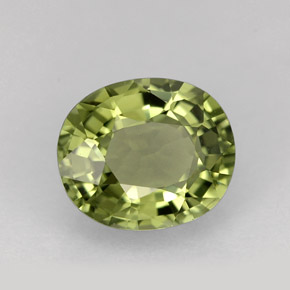 1.56 ct Green Tourmaline Stone, Natural Tourmaline in Oval Facet Shape for Sale