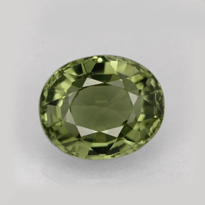 1.34 ct Green Tourmaline Gemstone, Tourmaline Gem in Oval Facet Shape for Sale.