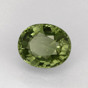 1.34 ct Green Tourmaline Stone, Natural Tourmaline in Oval Facet Shape for Sale
